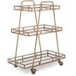 Adore Decor Addison Bar Cart Antique Gold