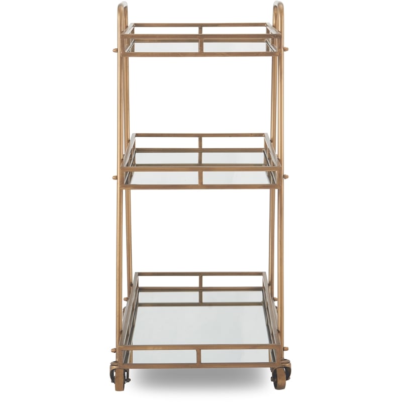 Adore Decor Addison Bar Cart Antique Gold