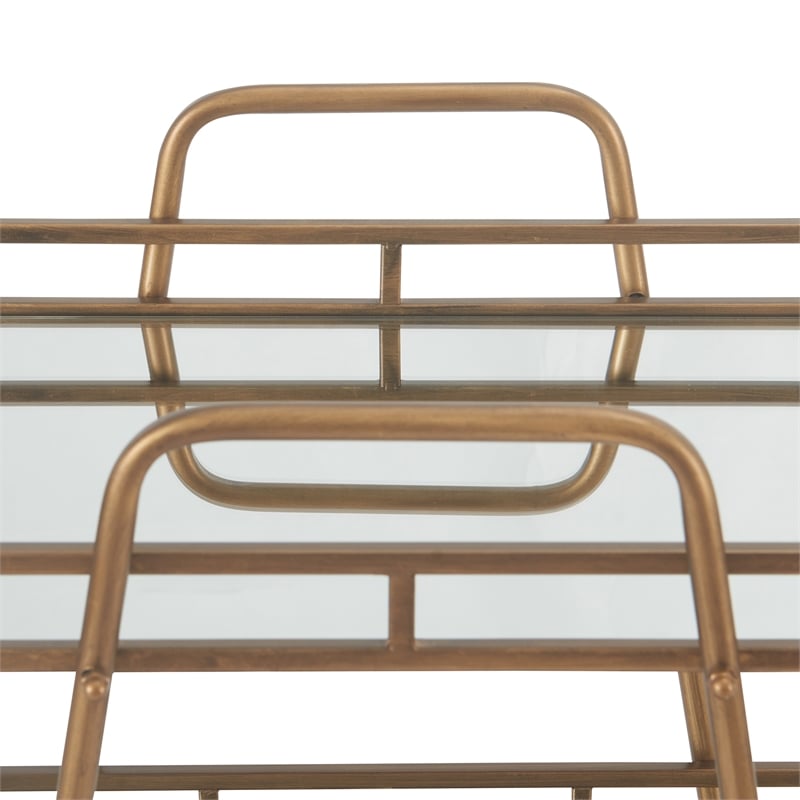 Adore Decor Addison Bar Cart Antique Gold