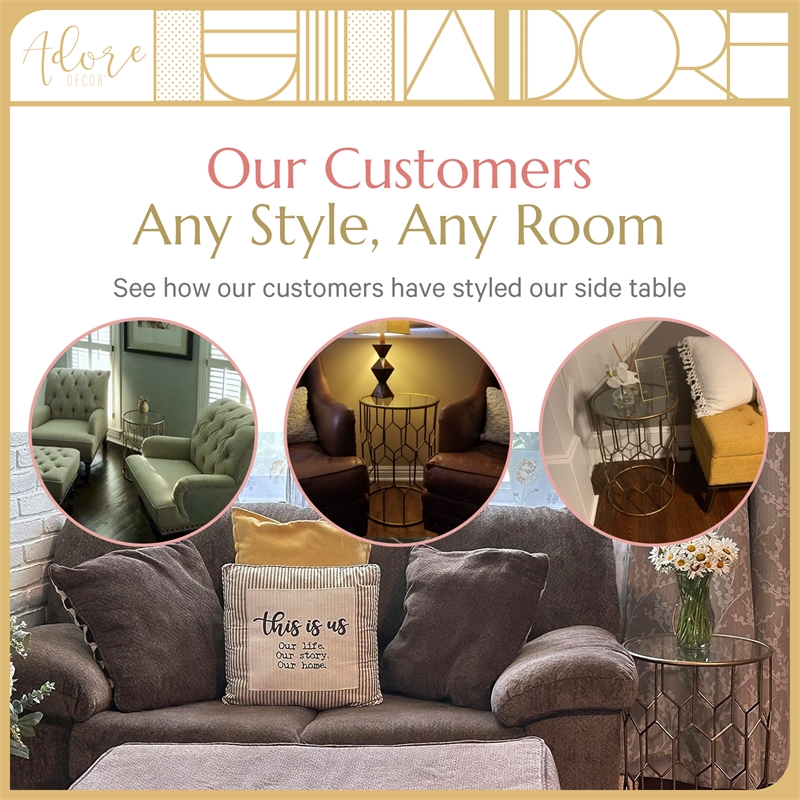 Adore Decor Harper Side Table Gold