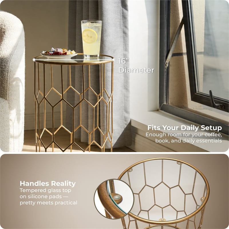 Adore Decor Harper Side Table Gold
