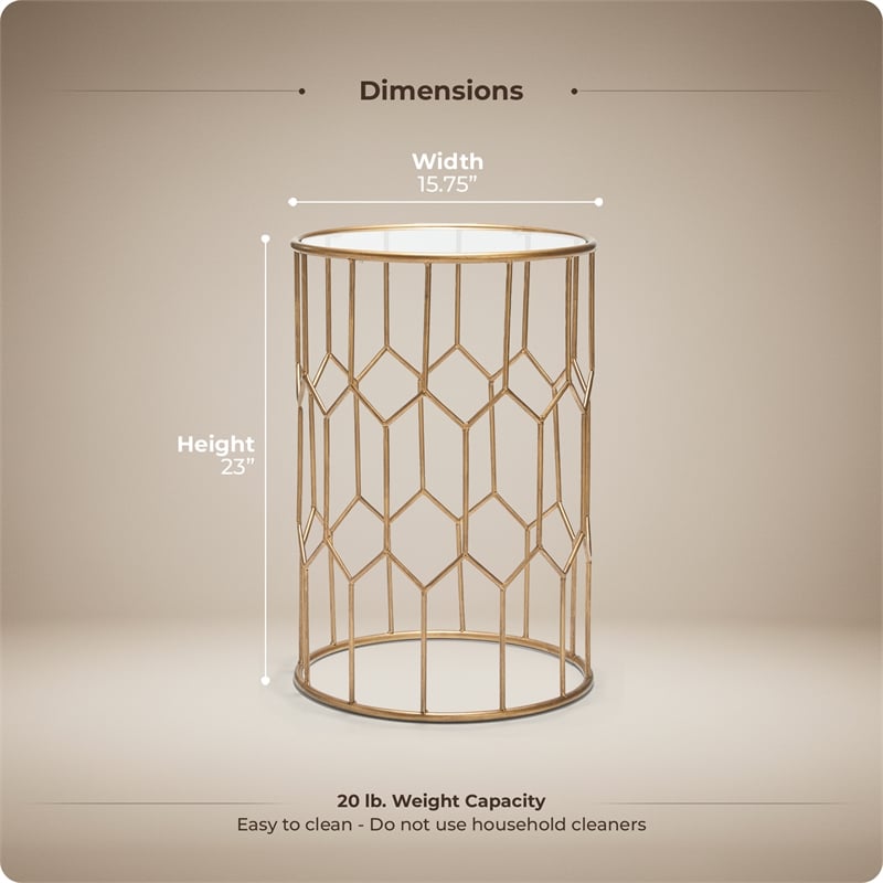 Adore Decor Harper Side Table Gold
