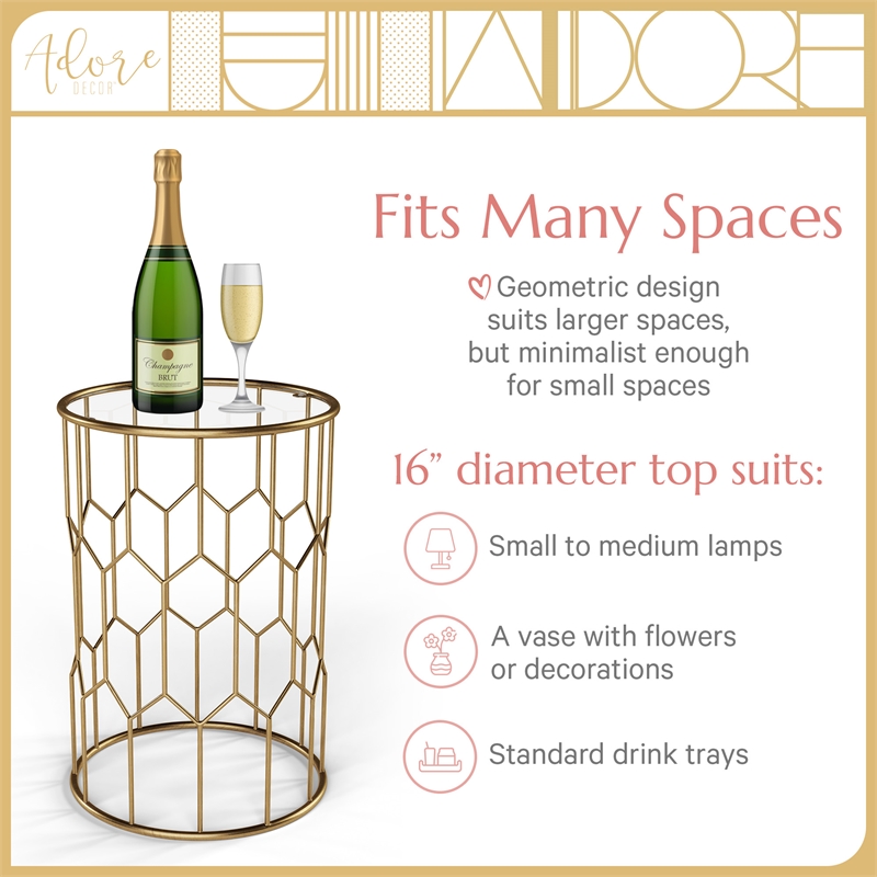 Adore Decor Harper Side Table Gold