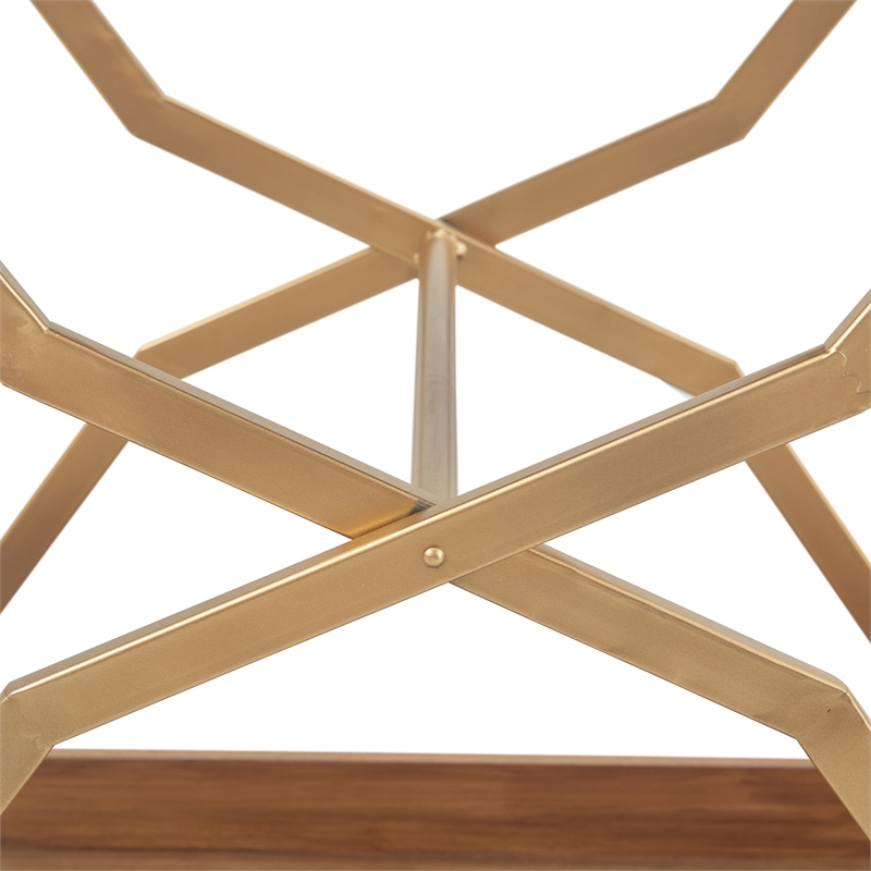 Adore Decor Jolie Kitchen Bar Cart Gold/Brown