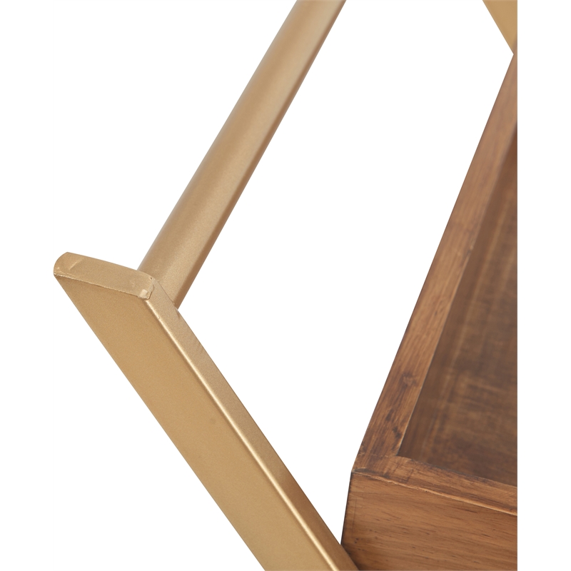 Adore Decor Jolie Kitchen Bar Cart Gold/Brown
