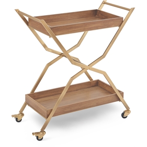 Adore Decor Jolie Kitchen Bar Cart Gold/Brown