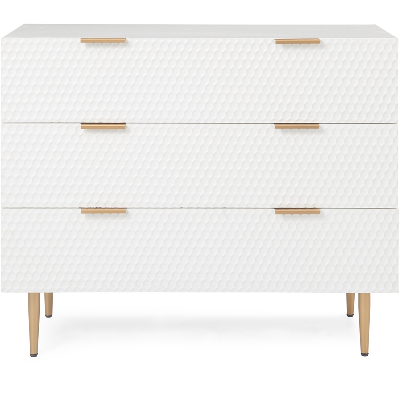 Adore Decor Jolie 3 Drawer Standard Dresser White
