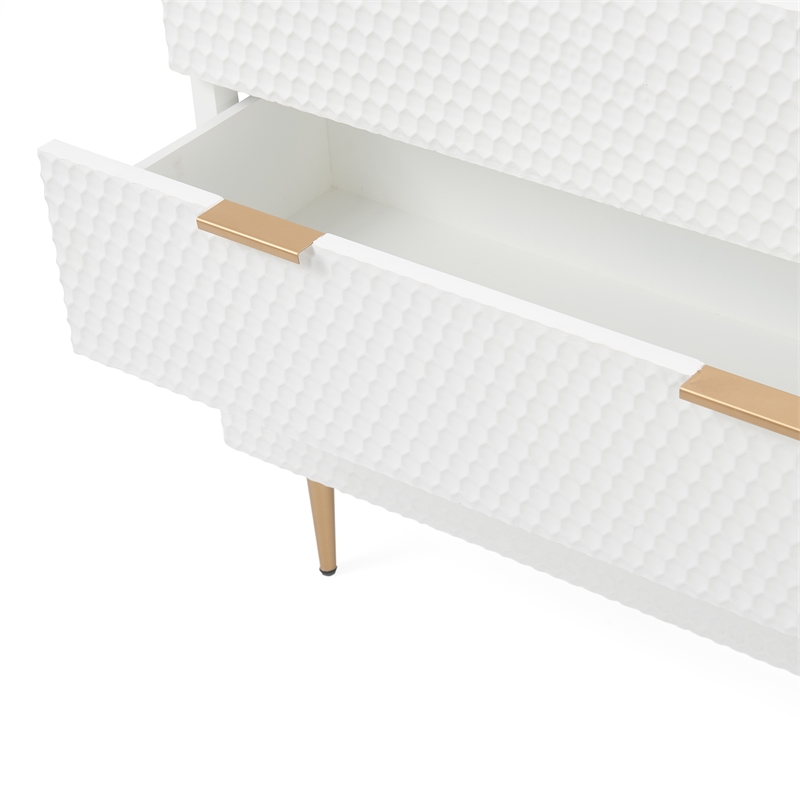 Adore Decor Jolie 3 Drawer Standard Dresser White