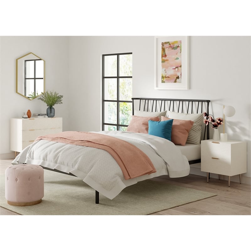 Adore Decor Jolie 3 Drawer Standard Dresser White