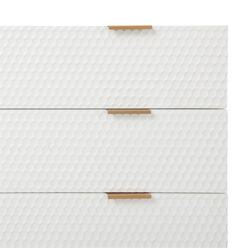 Adore Decor Jolie 3 Drawer Standard Dresser White