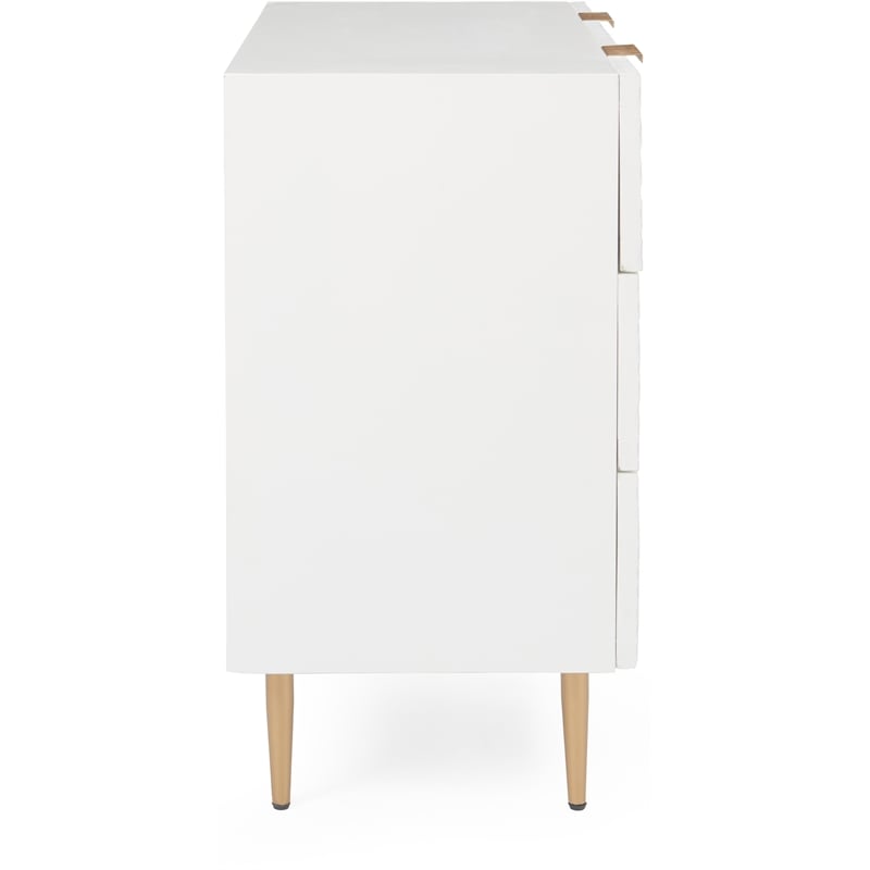 Adore Decor Jolie 3 Drawer Standard Dresser White