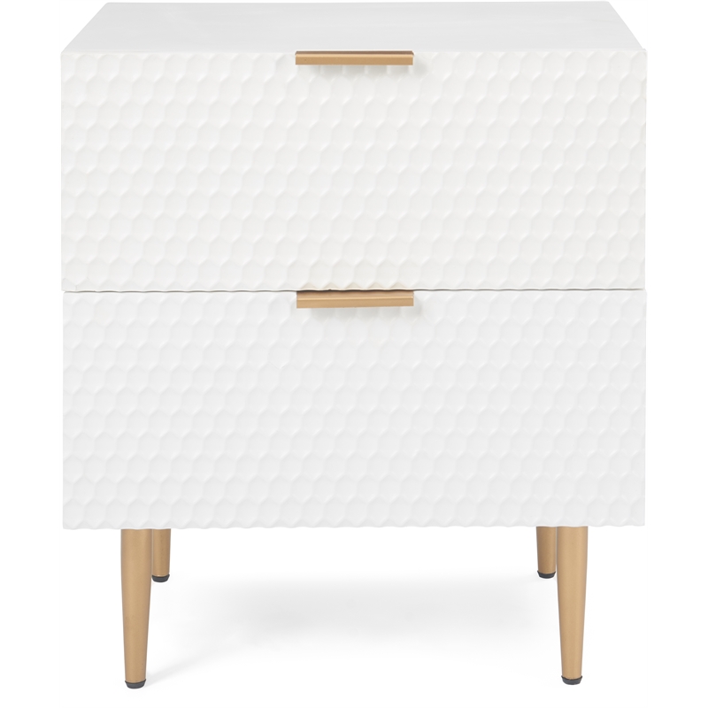Adore Decor Jolie 2 Drawer Side Table White