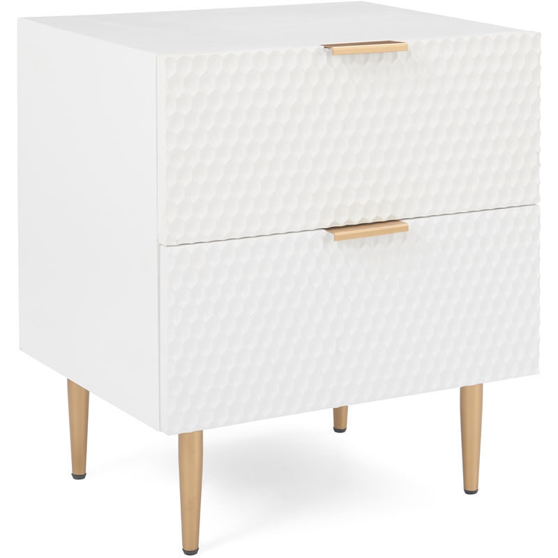 Adore Decor Jolie 2 Drawer Side Table White