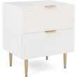 Adore Decor Jolie 2 Drawer Side Table White