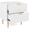 Adore Decor Jolie 2 Drawer Side Table White