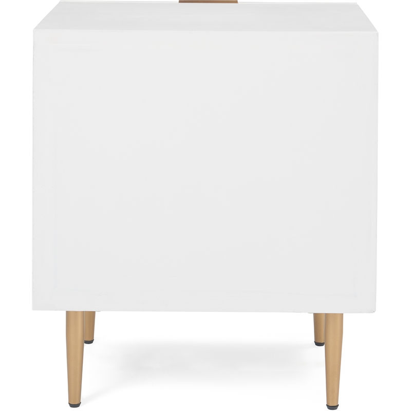 Adore Decor Jolie 2 Drawer Side Table White