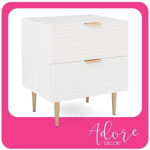 adore decor jolie 2 drawer side table white