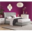 Adore Decor Adele Wingback Upholstered Platform Bed Queen Size Gray