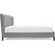Adore Decor Adele Wingback Upholstered Platform Bed Queen Size Gray