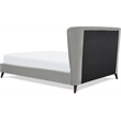 Adore Decor Adele Wingback Upholstered Platform Bed Queen Size Gray