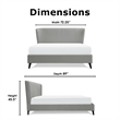 Adore Decor Adele Wingback Upholstered Platform Bed Queen Size Gray