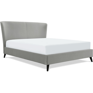 adore decor adele wingback upholstered platform bed queen size gray