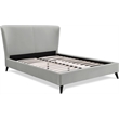 Adore Decor Adele Wingback Upholstered Platform Bed Queen Size Gray