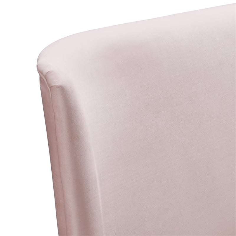 Adore Decor Adele Wingback Upholstered Platform Bed Queen Size Blush Pink