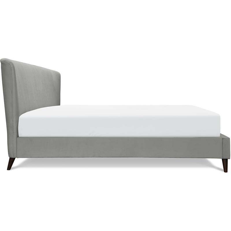 Adore Decor Adele Wingback Upholstered Platform Bed King Size Gray