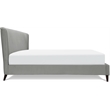 Adore Decor Adele Wingback Upholstered Platform Bed King Size Gray