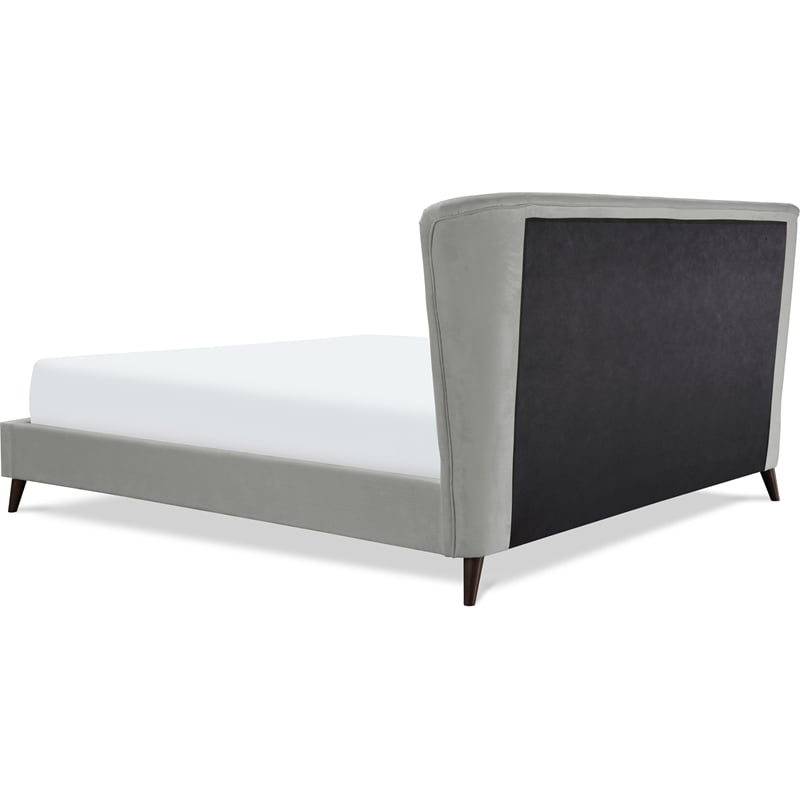 Adore Decor Adele Wingback Upholstered Platform Bed King Size Gray