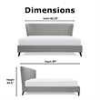 Adore Decor Adele Wingback Upholstered Platform Bed King Size Gray
