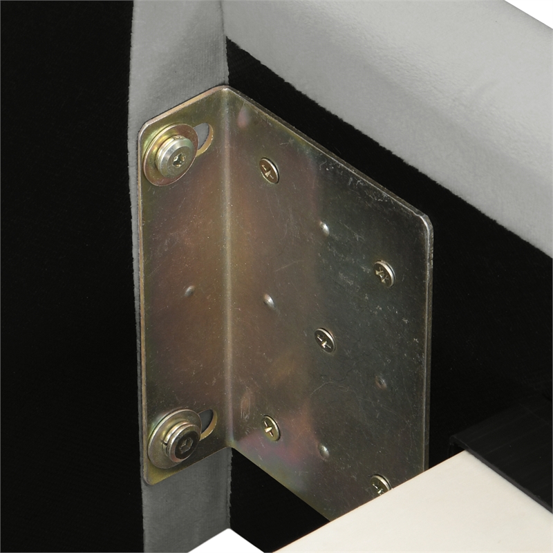 Adore Decor Adele Wingback Upholstered Platform Bed King Size Gray