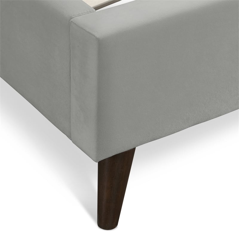 Adore Decor Adele Wingback Upholstered Platform Bed King Size Gray