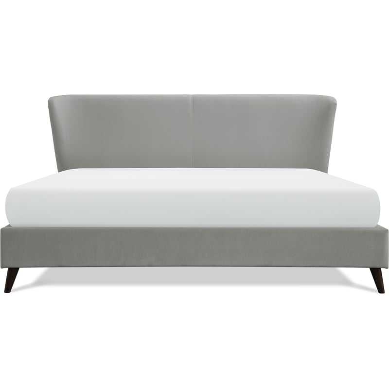 Adore Decor Adele Wingback Upholstered Platform Bed King Size Gray