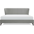 Adore Decor Adele Wingback Upholstered Platform Bed King Size Gray