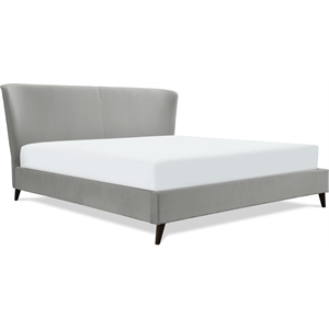adore decor adele wingback upholstered platform bed king size gray