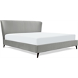 Adore Decor Adele Wingback Upholstered Platform Bed King Size Gray