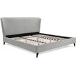 Adore Decor Adele Wingback Upholstered Platform Bed King Size Gray
