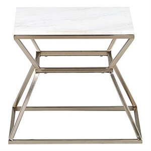 adore decor audrey marble side table silver