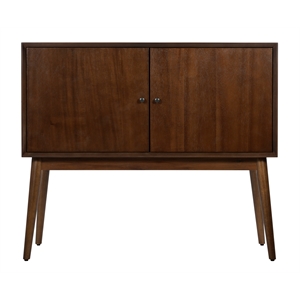 Adore Decor Brookline 2-Doors Storage Cabinet in Walnut Brown
