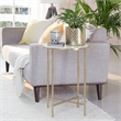 Adore Decor Elliott Marble Side Table White and Gold