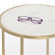 Adore Decor Elliott Marble Side Table White and Gold