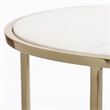 Adore Decor Elliott Marble Side Table White and Gold