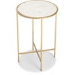 Adore Decor Elliott Marble Side Table White and Gold