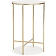 Adore Decor Elliott Marble Side Table White and Gold