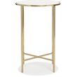 Adore Decor Elliott Marble Side Table White and Gold
