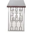 Adore Decor Lennox Contemporary Wood and Silver Metal Bench Dark Walnut Brown