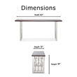 Adore Decor Lennox Contemporary Wood and Silver Metal Bench Dark Walnut Brown