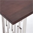 Adore Decor Lennox Contemporary Wood and Silver Metal Bench Dark Walnut Brown